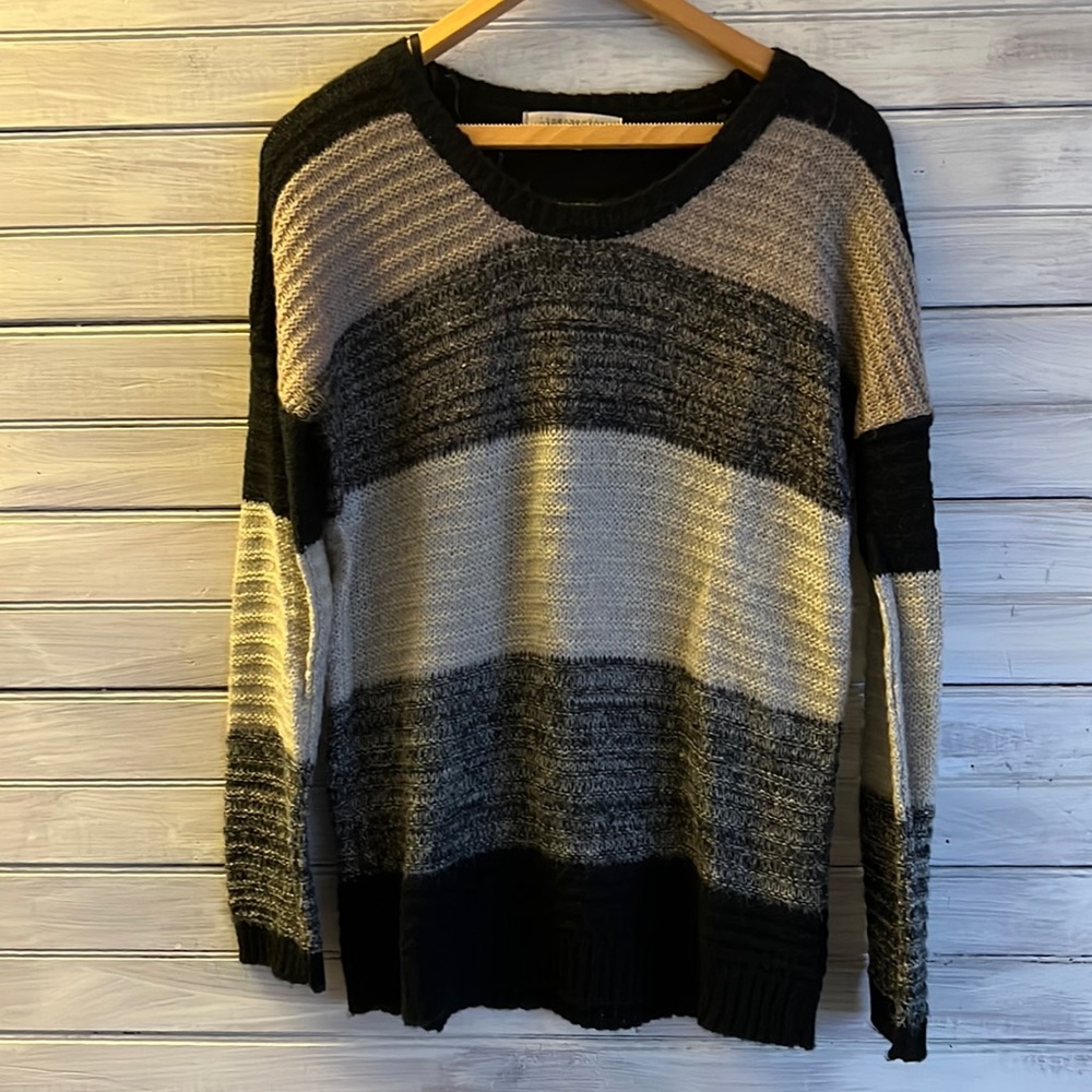 Lineamaglia Women’s black and grey striped wool sweater